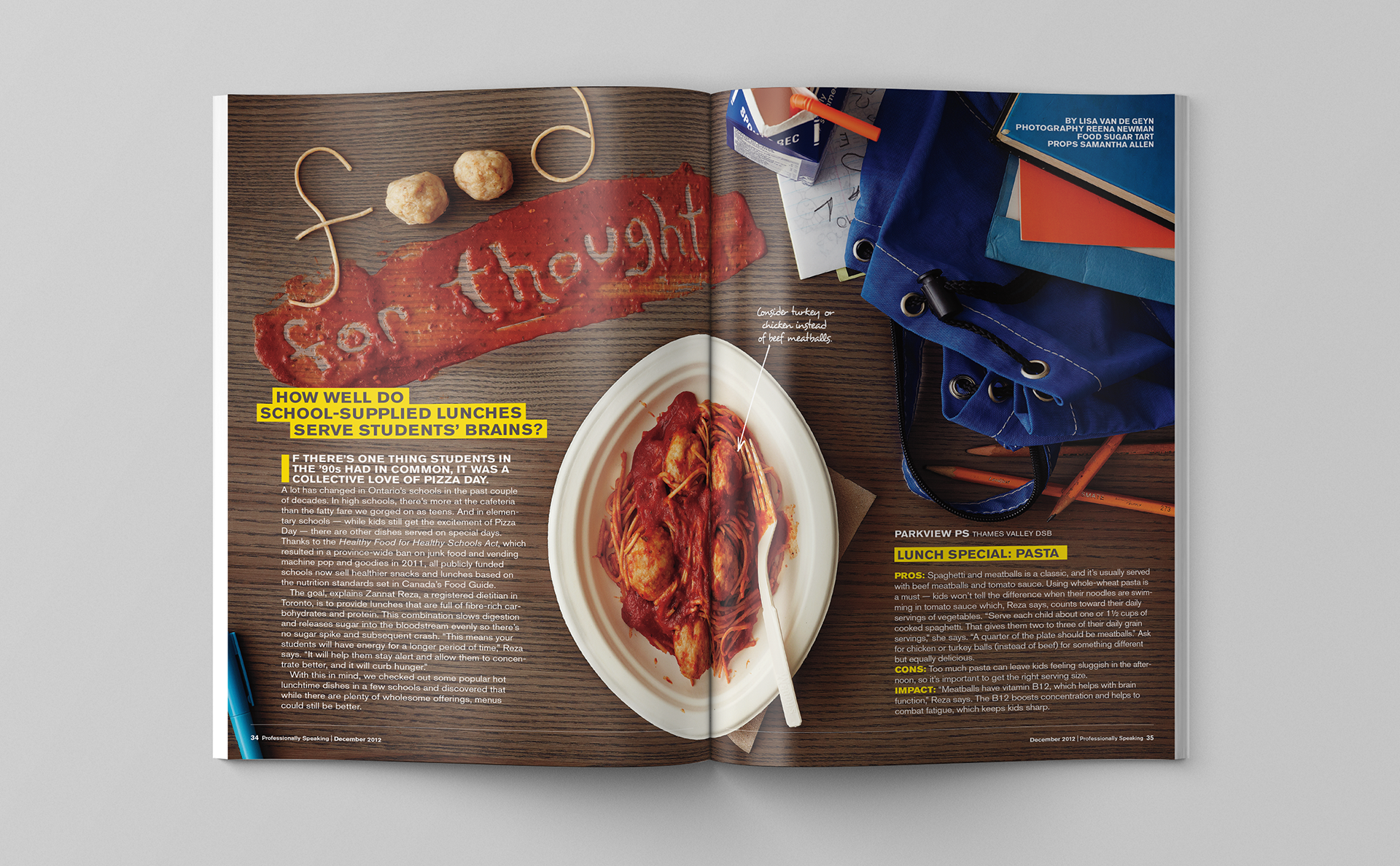 Studio 141 inc portfolio OCT Professionally Speaking magazine