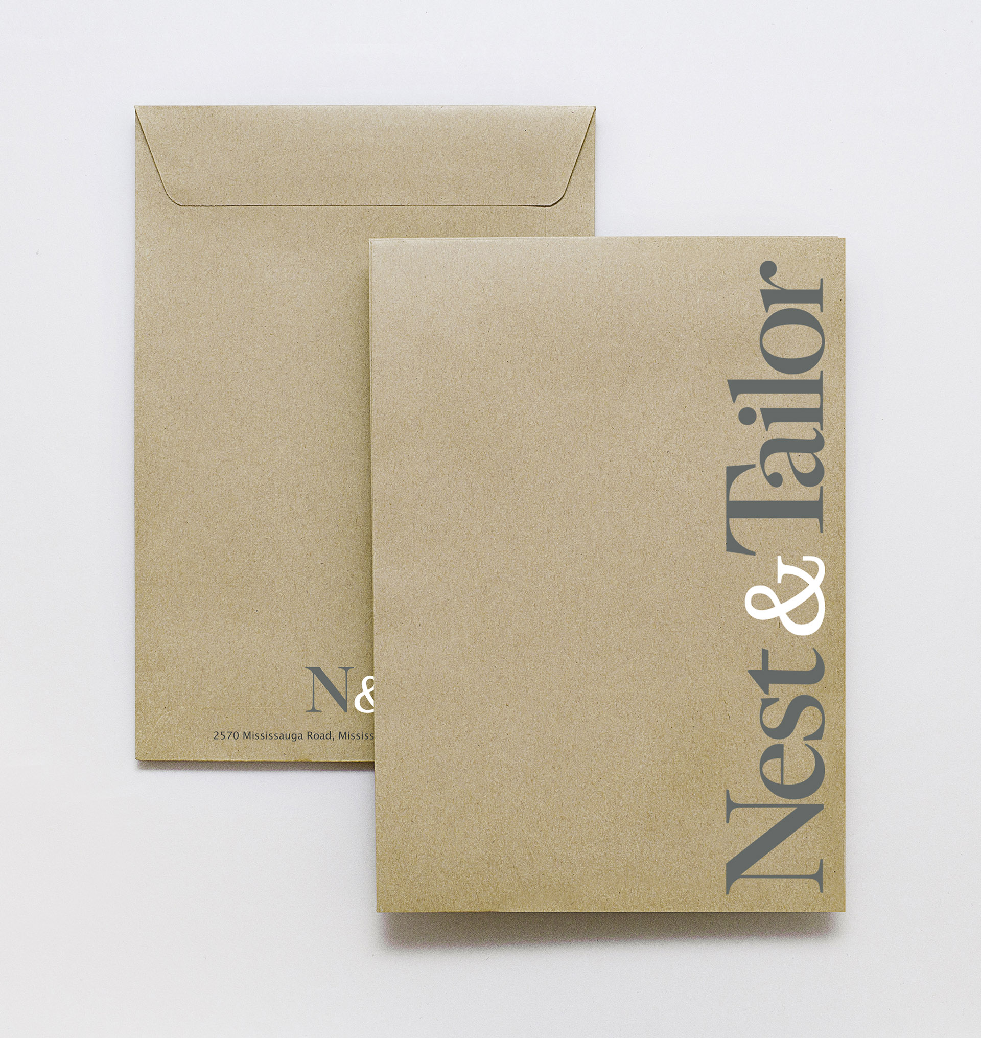 Studio 141 inc portfolio Nest & Tailor logo envelopes