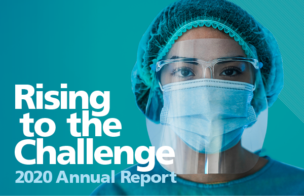 studio 141 CNO annual report 2020 cover image rising to the challenge